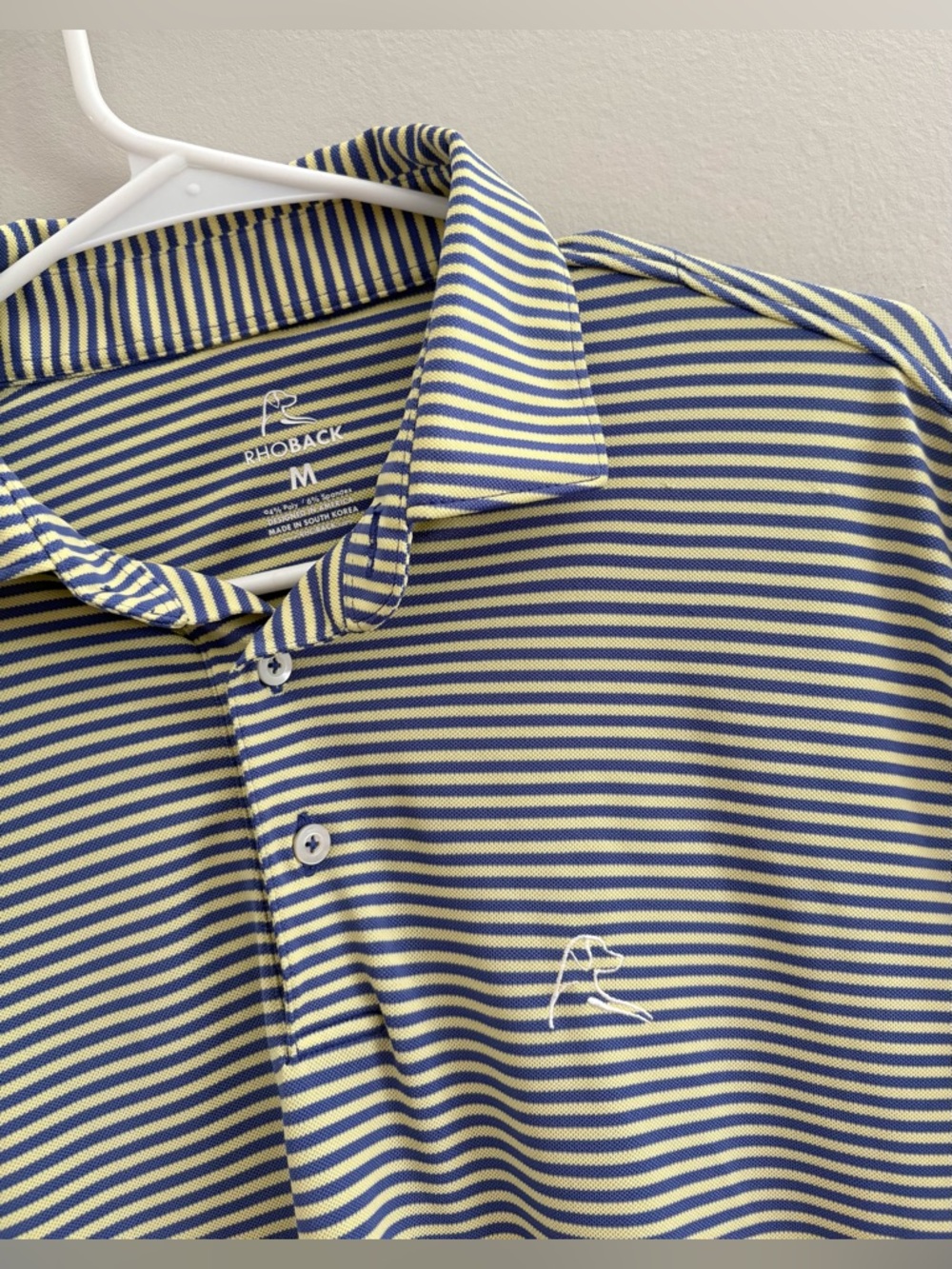Rhoback Men’s The Birdie Stripe Short Sleeve Performance Polo | Size M - Picture 6 of 10